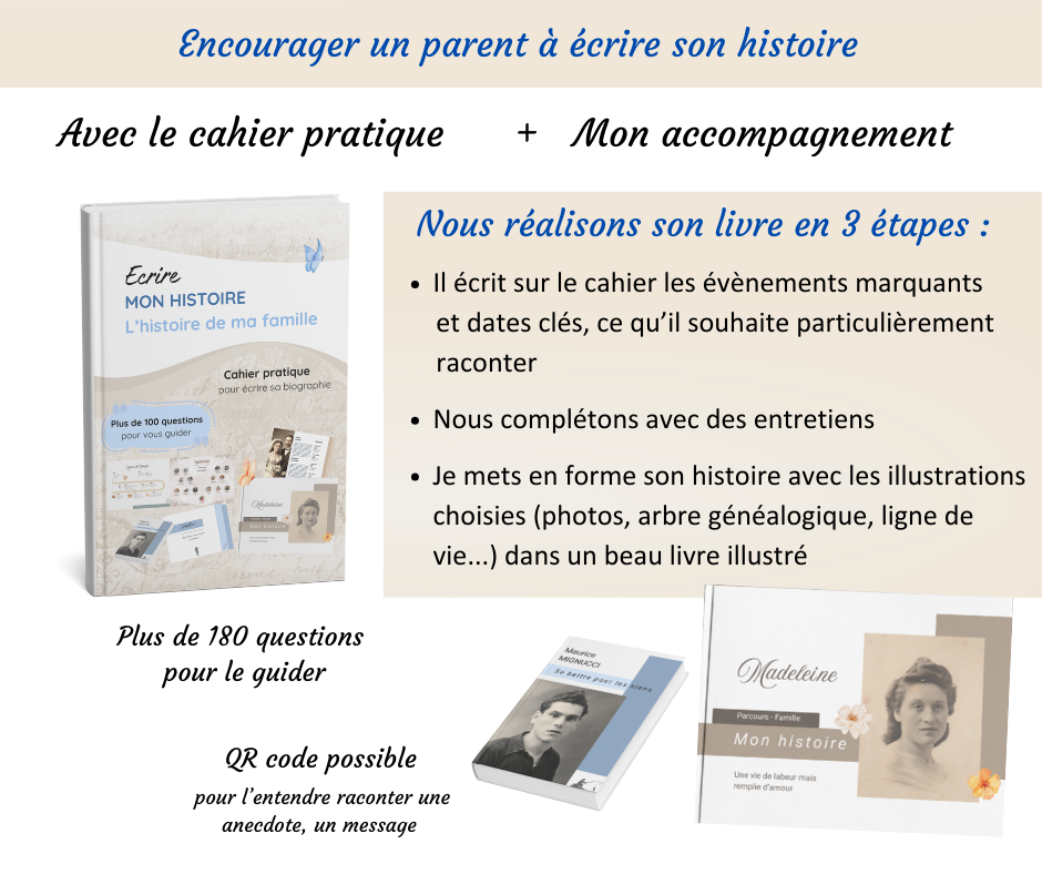 Cahier de vie et accompagnement de votre biographe pour réaliser votre livre