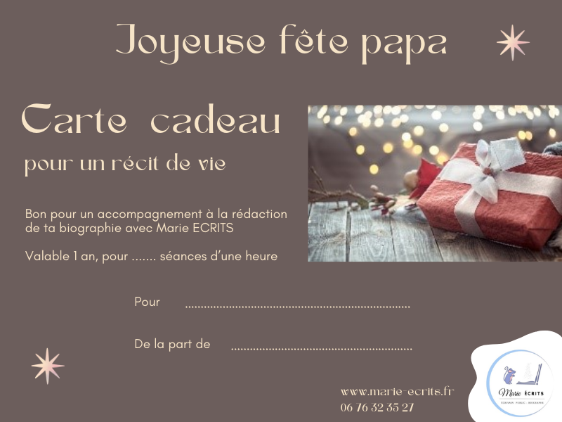 Carte cadeau Fête des pères