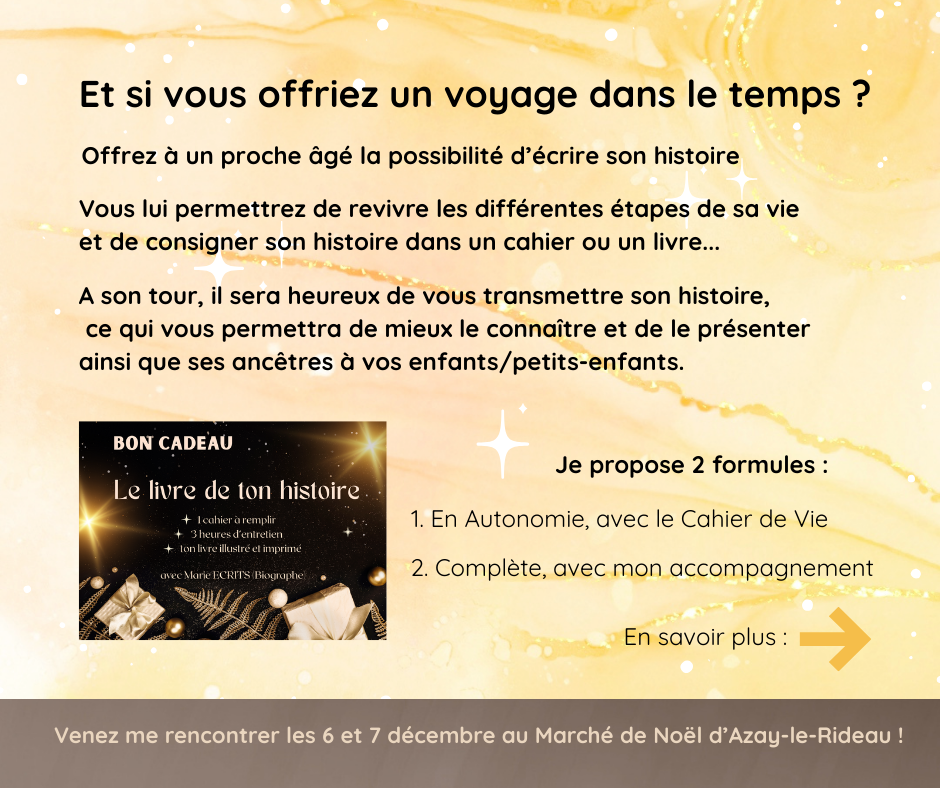 Cadeau offrir biographie accompagnement d'un biographe parent